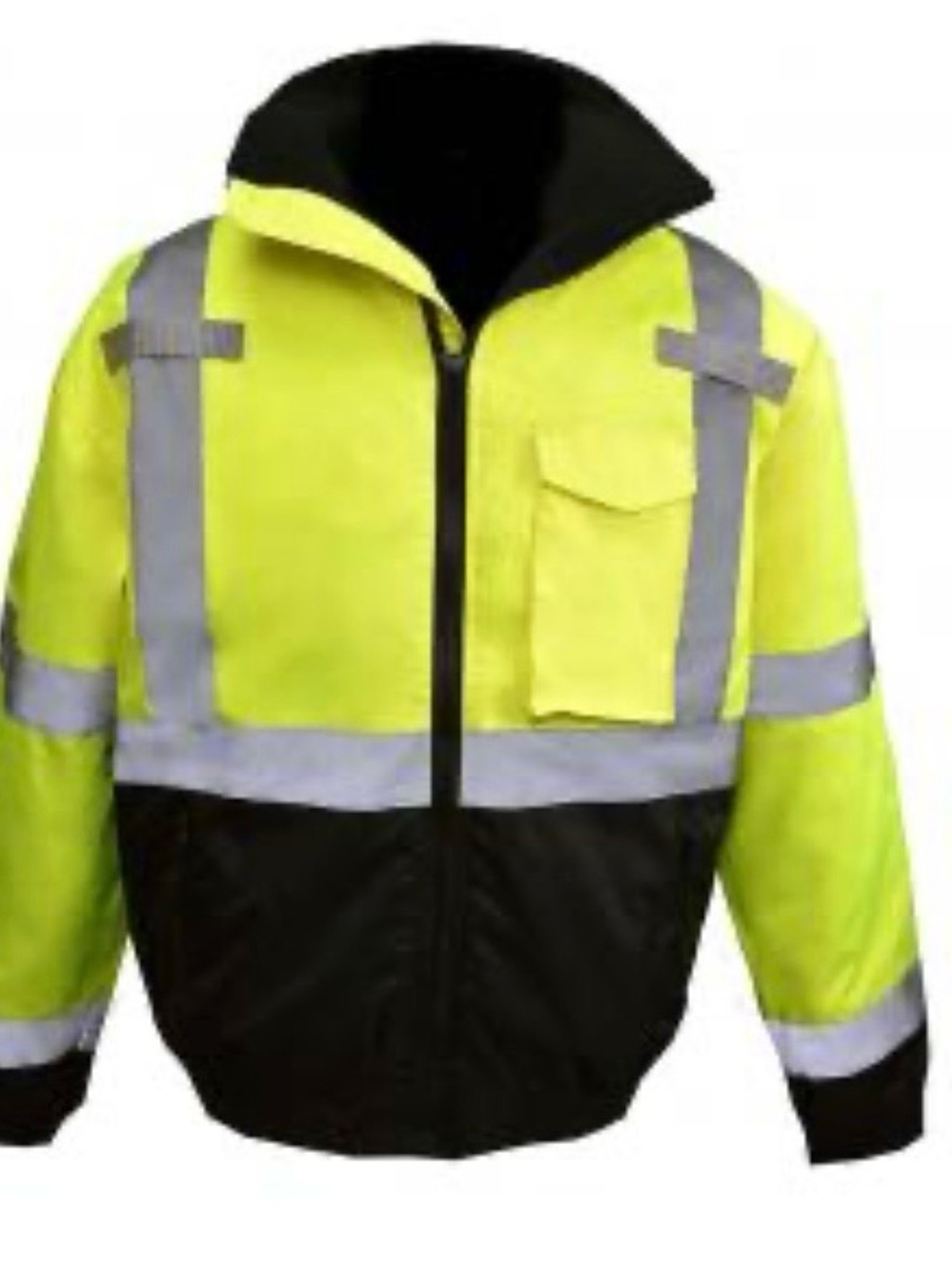 High-Visibility Yellow & Black Reflective Safety Jacket